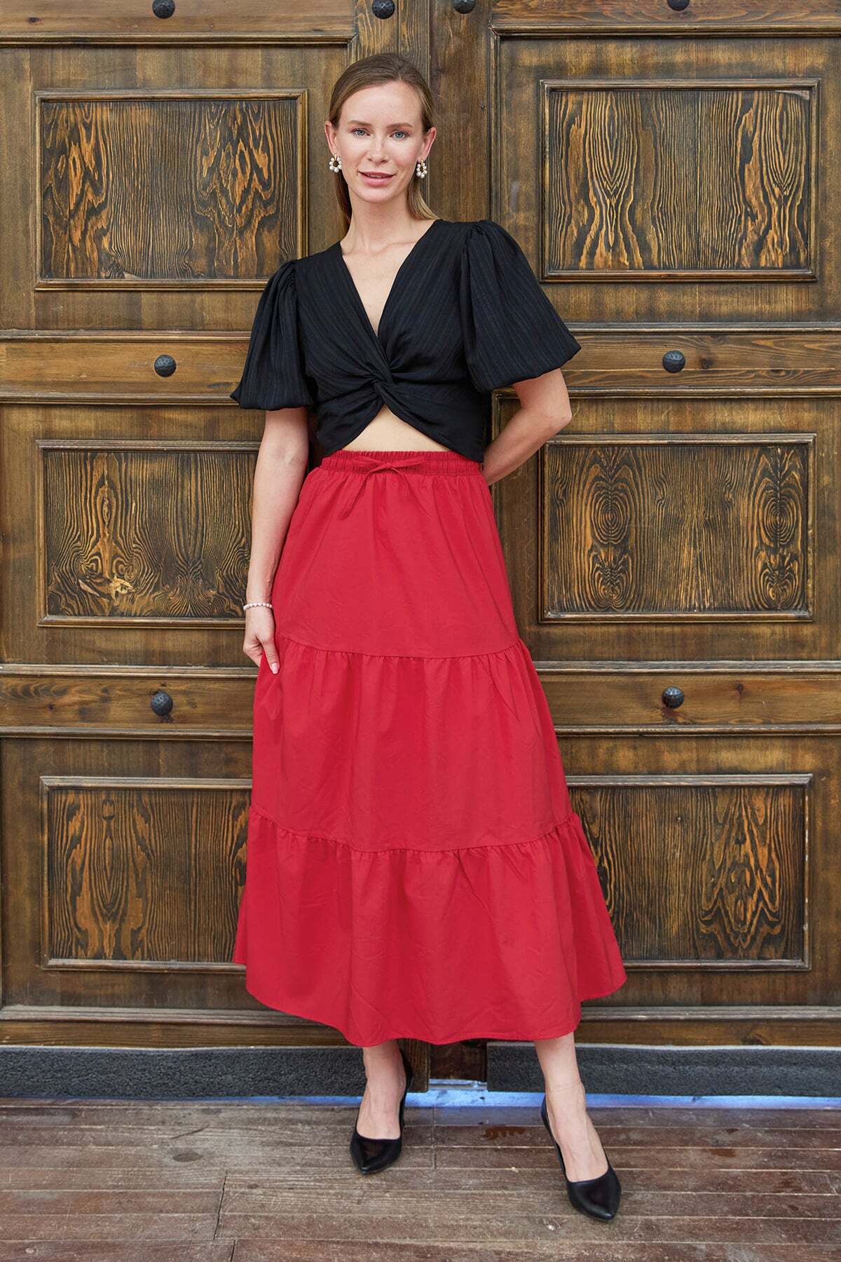 Terikoton Fabric Ruffled Skirt - MALLTURK