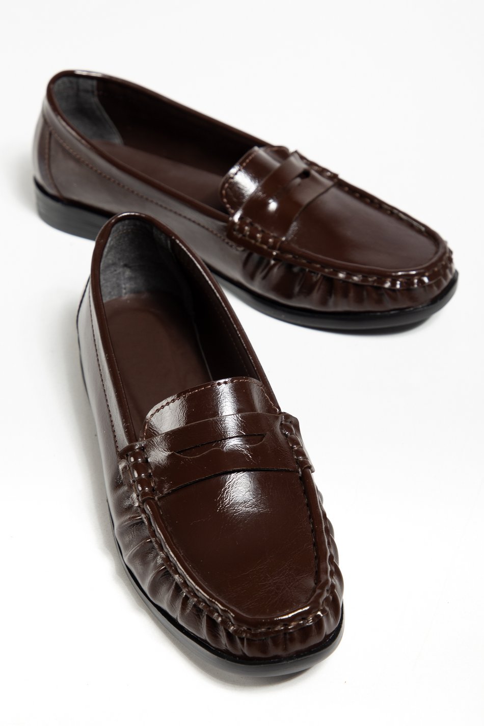 Termo Kaymaz Taban Loafer Oxford Kadın Ayakkabı Kadın Kahve Ayakkabı TBGZGN1125 - MALLTURK