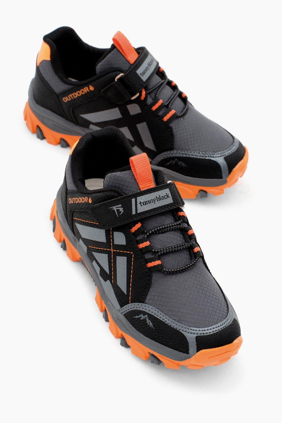 Termo Taban Su İtici Kumaş Cırtlı Çocuk Unisex Füme Oranj Trekking Ayakkabı TBTMKD025 - MALLTURK