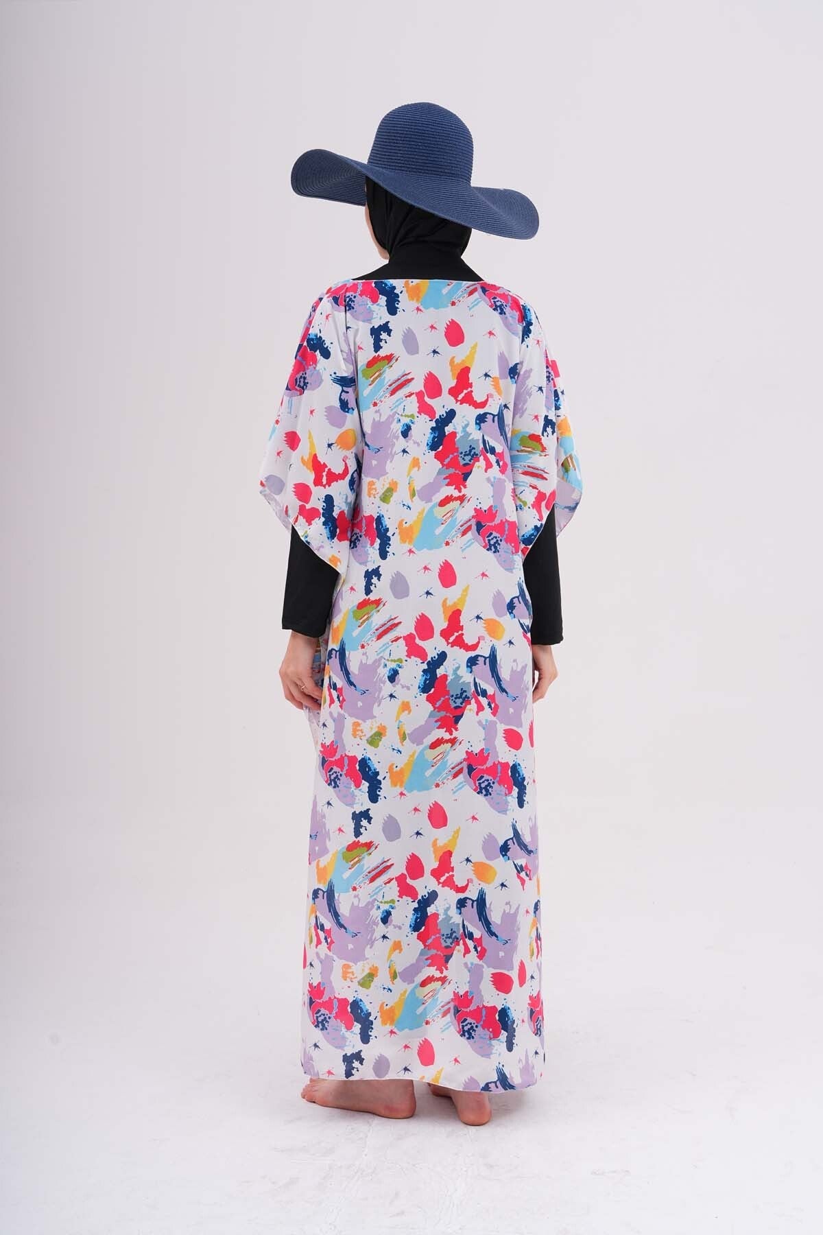 Tesettür Patterned Pareo over the Swimsuit - MALLTURK