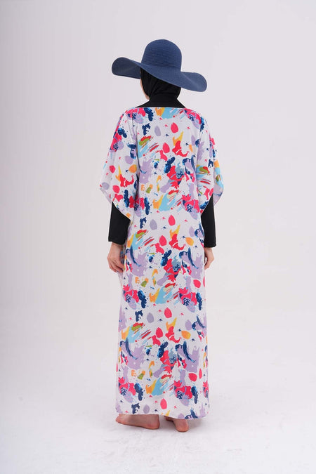 Tesettür Patterned Pareo over the Swimsuit - MALLTURK