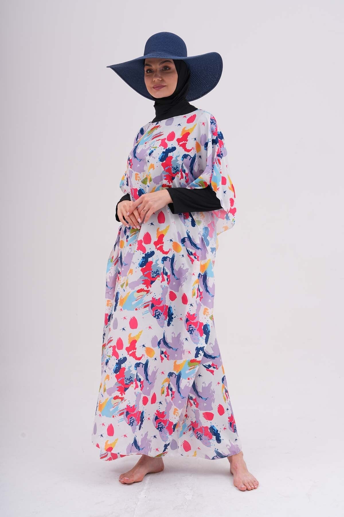 Tesettür Patterned Pareo over the Swimsuit - MALLTURK
