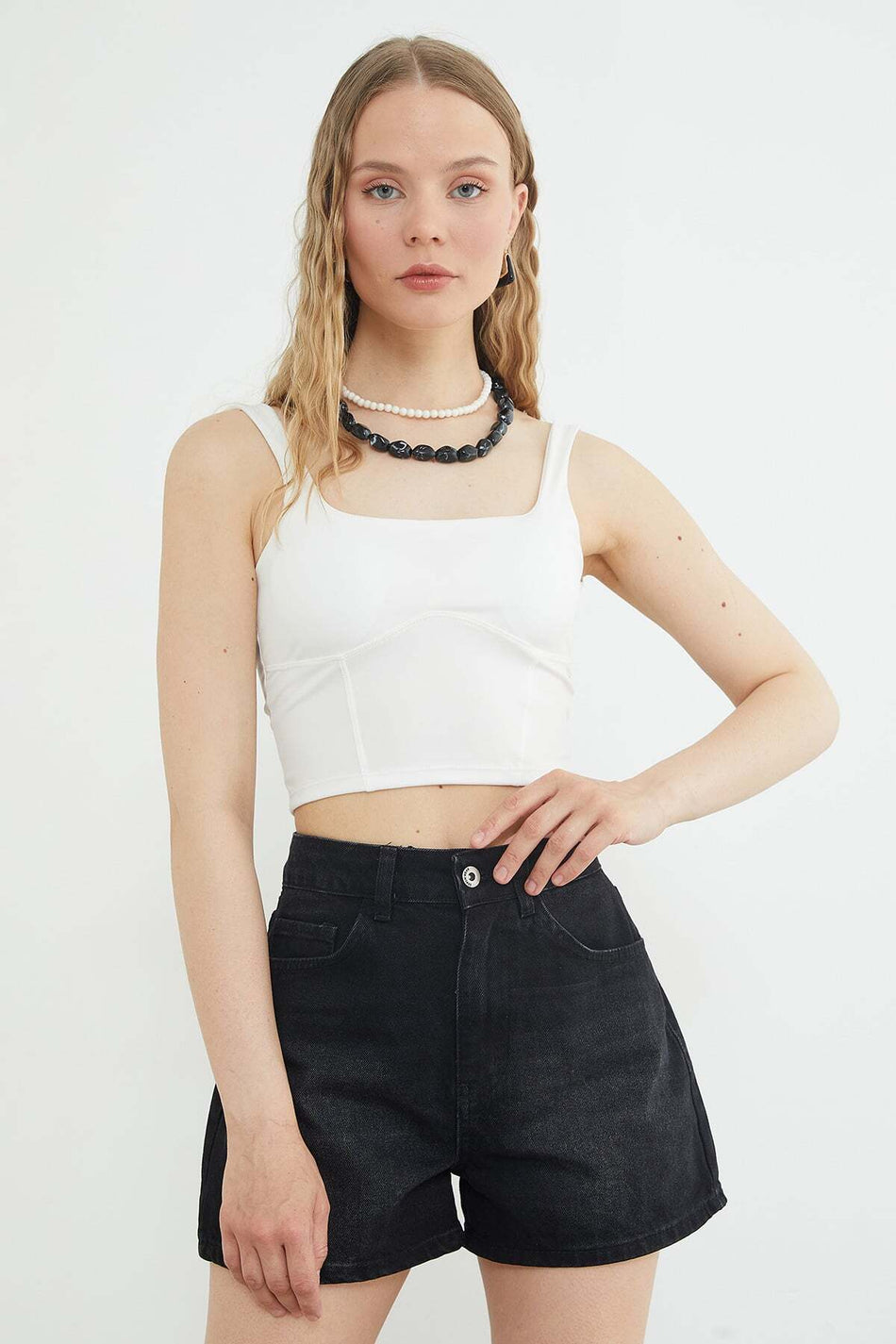 Thick Strap Covered Bustier - MALLTURK