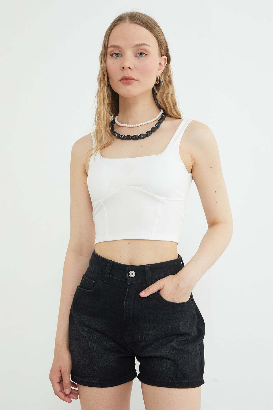 Thick Strap Covered Bustier - MALLTURK