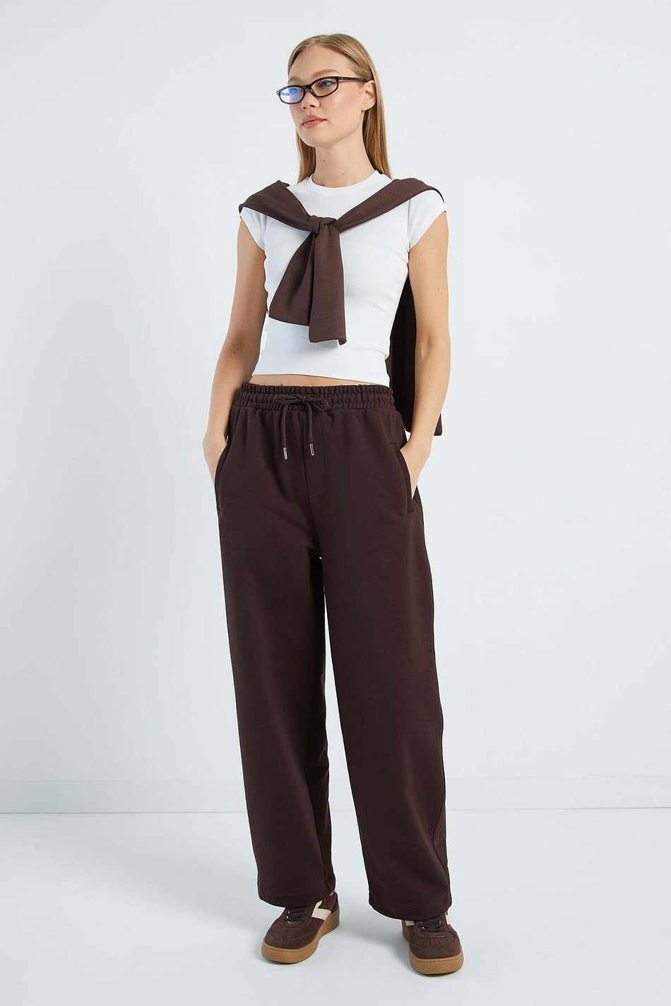 Tie Waist Pocket Sweatpants - MALLTURK