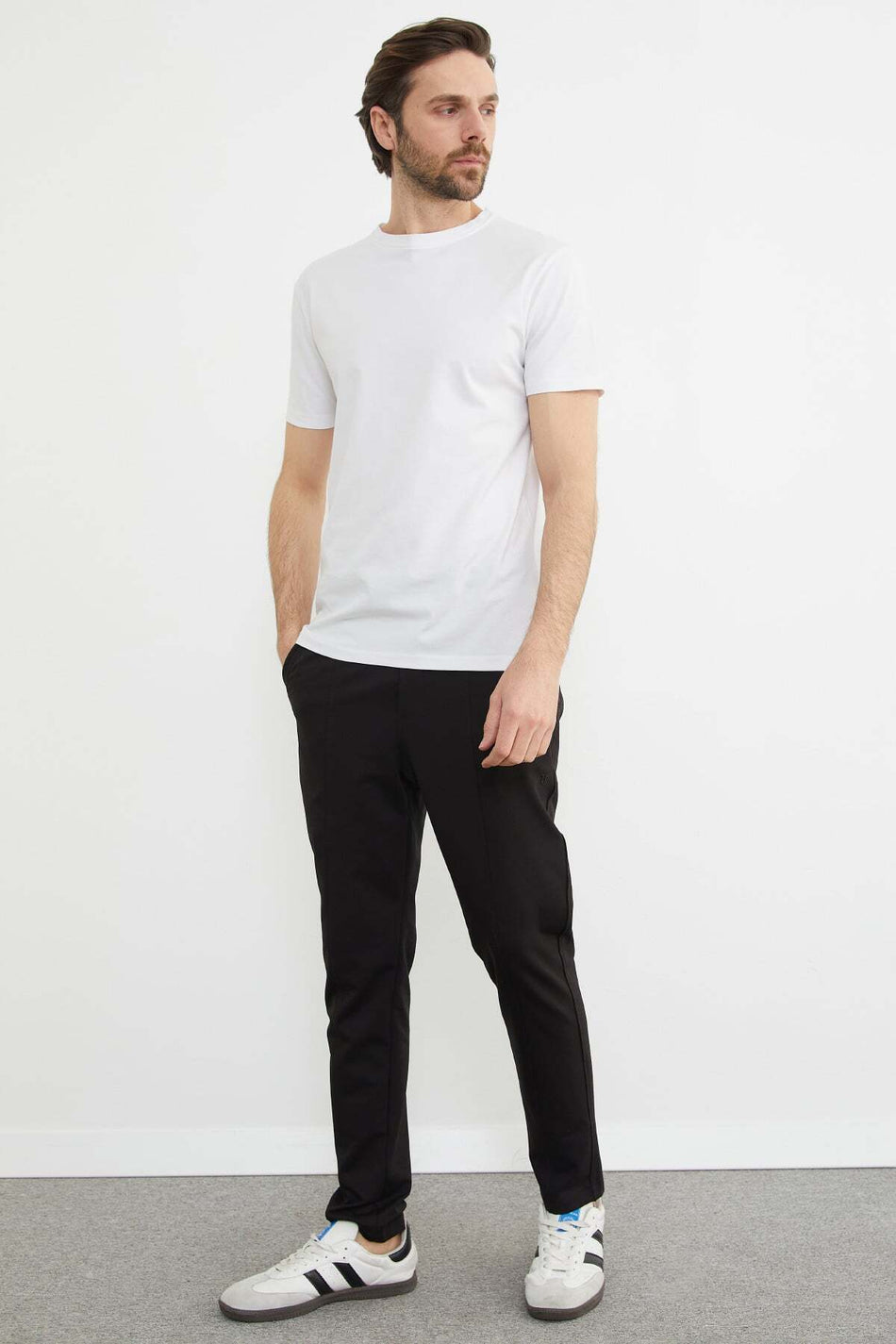 Tie-Waist Textured Printed Trousers - MALLTURK