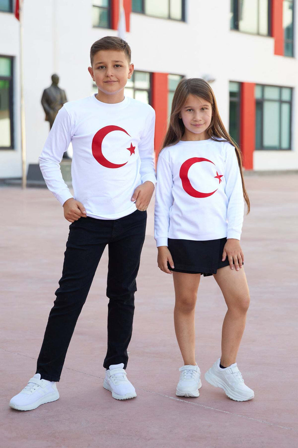 Turkish Flag Printed Children's Sweatshirt - MALLTURK