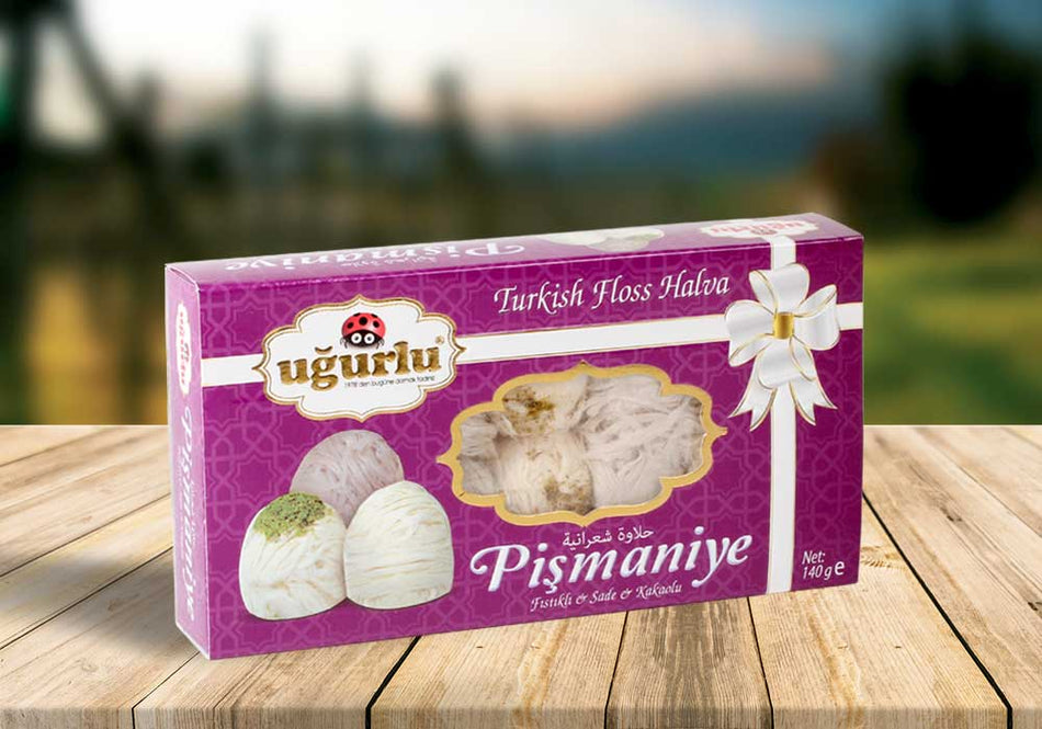 Turkish Floss Halva, Pismaniye, Plain and Cocoa Flavoured