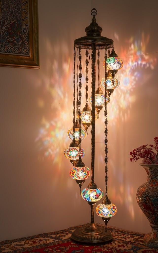 Turkish Mosaic Floor Lamp – 9 Globe - MALLTURK