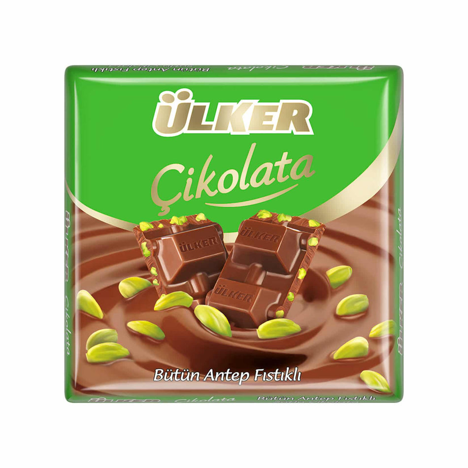 Ulker Milk Chocolate Bar with Pistachio, 65g – 2.27oz