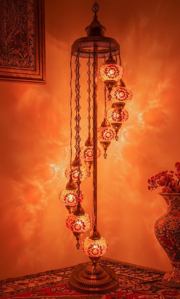 Turkish Mosaic Floor Lamp – 9 Globe - MALLTURK