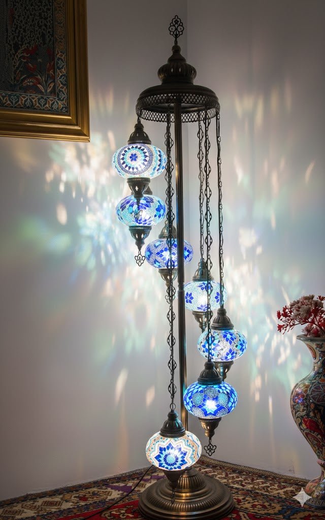 Turkish Mosaic Floor Lamp – 7 Globe - MALLTURK