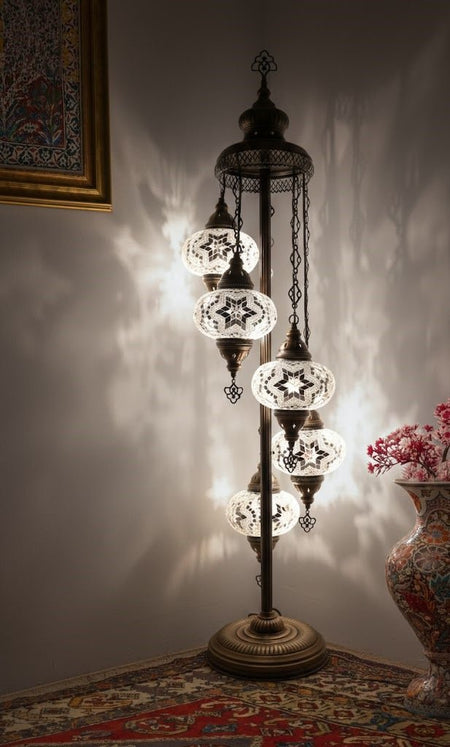 Turkish Mosaic Floor Lamp – 5 Globe - MALLTURK