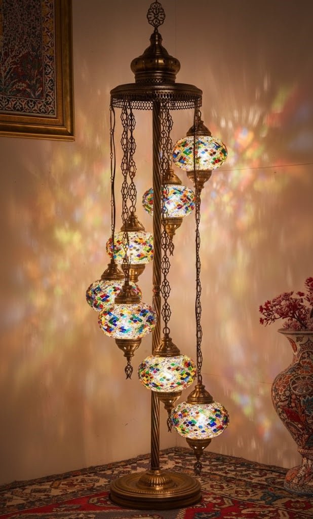 Turkish Mosaic Floor Lamp – 7 Globe - MALLTURK