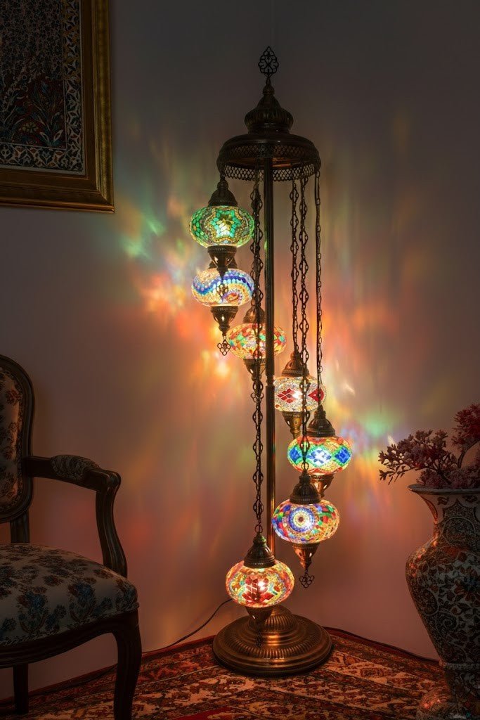 Turkish Mosaic Floor Lamp – 7 Globe - MALLTURK