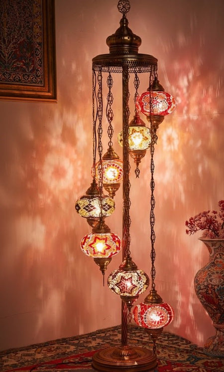 Turkish Mosaic Floor Lamp – 7 Globe - MALLTURK