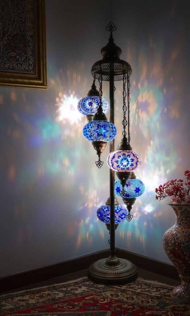 Turkish Mosaic Floor Lamp – 5 Globe - MALLTURK