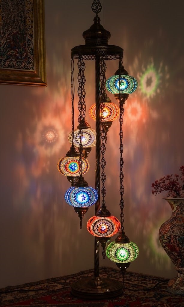 Turkish Mosaic Floor Lamp – 7 Globe - MALLTURK