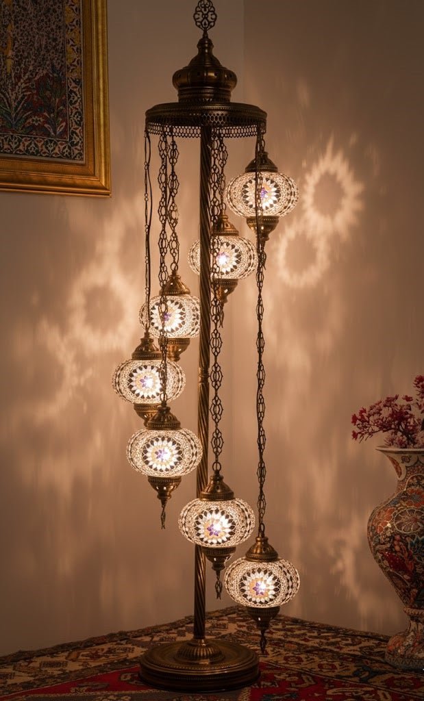 Turkish Mosaic Floor Lamp – 7 Globe - MALLTURK