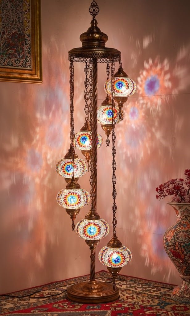 Turkish Mosaic Floor Lamp – 7 Globe - MALLTURK