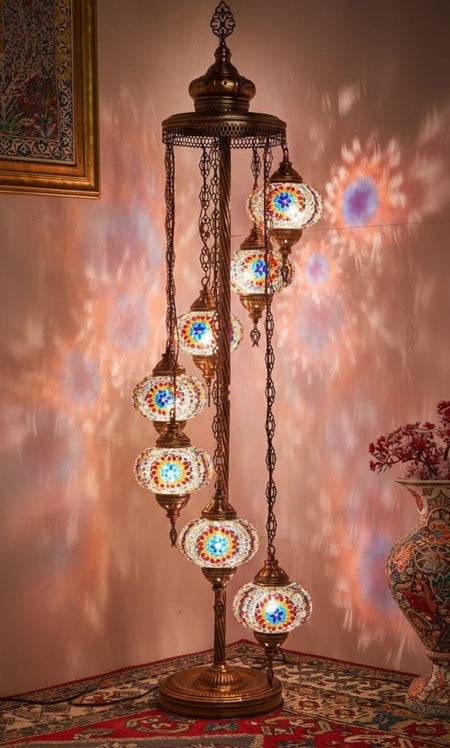 Turkish Mosaic Floor Lamp – 7 Globe - MALLTURK