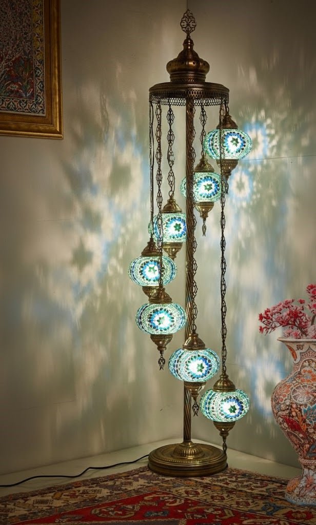 Turkish Mosaic Floor Lamp – 7 Globe - MALLTURK