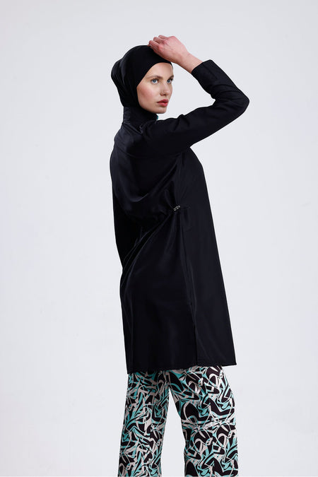 Water Repellent Parachute Full Covered Double Bonnet Hijab Swimsuit Set of 4 - MALLTURK