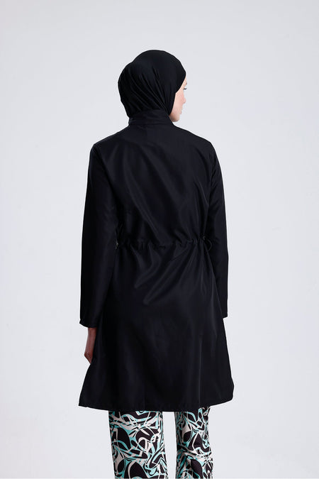 Water Repellent Parachute Full Covered Double Bonnet Hijab Swimsuit Set of 4 - MALLTURK