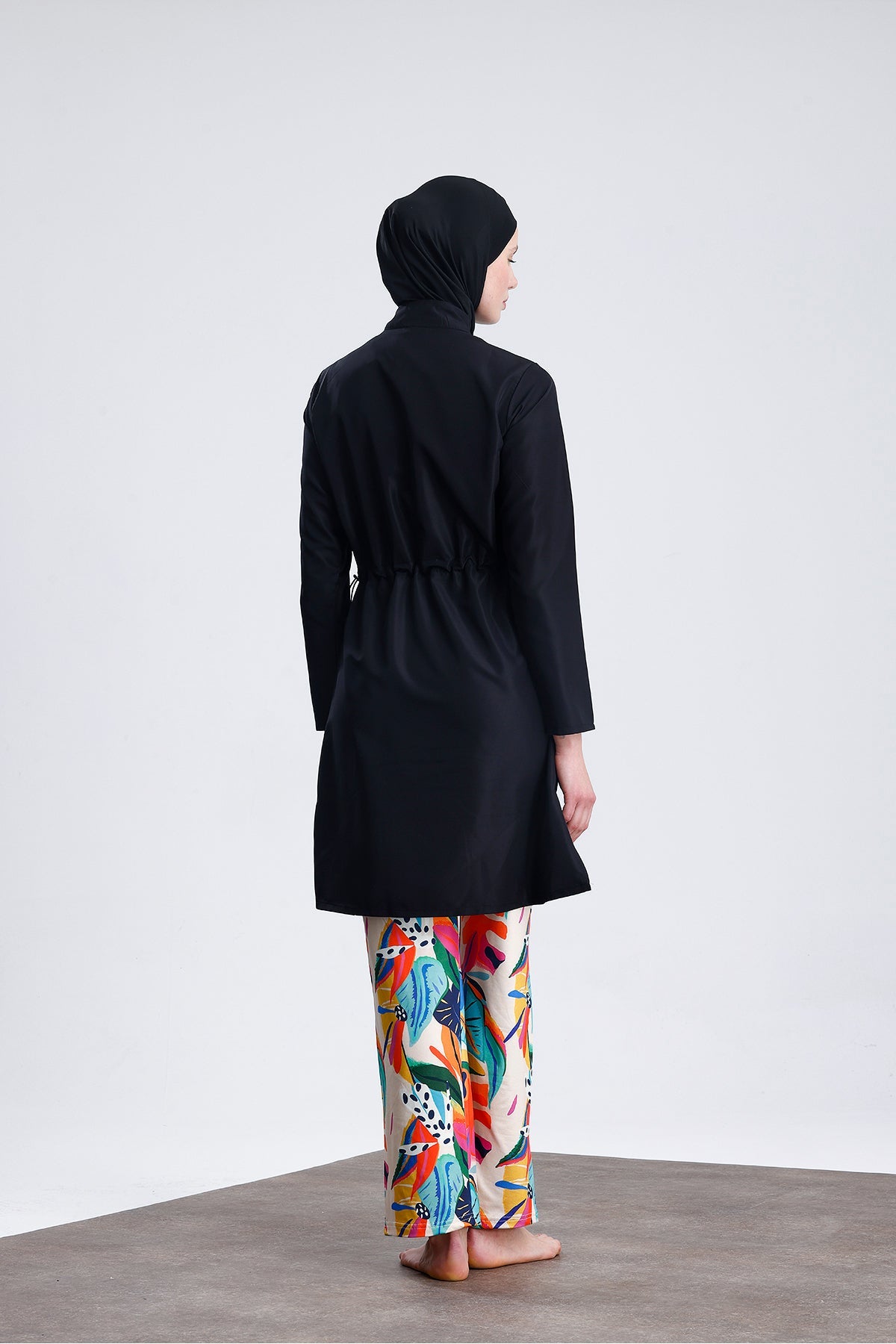 Water Repellent Parachute Full Covered Double Bonnet Hijab Swimsuit Set of 4 - MALLTURK
