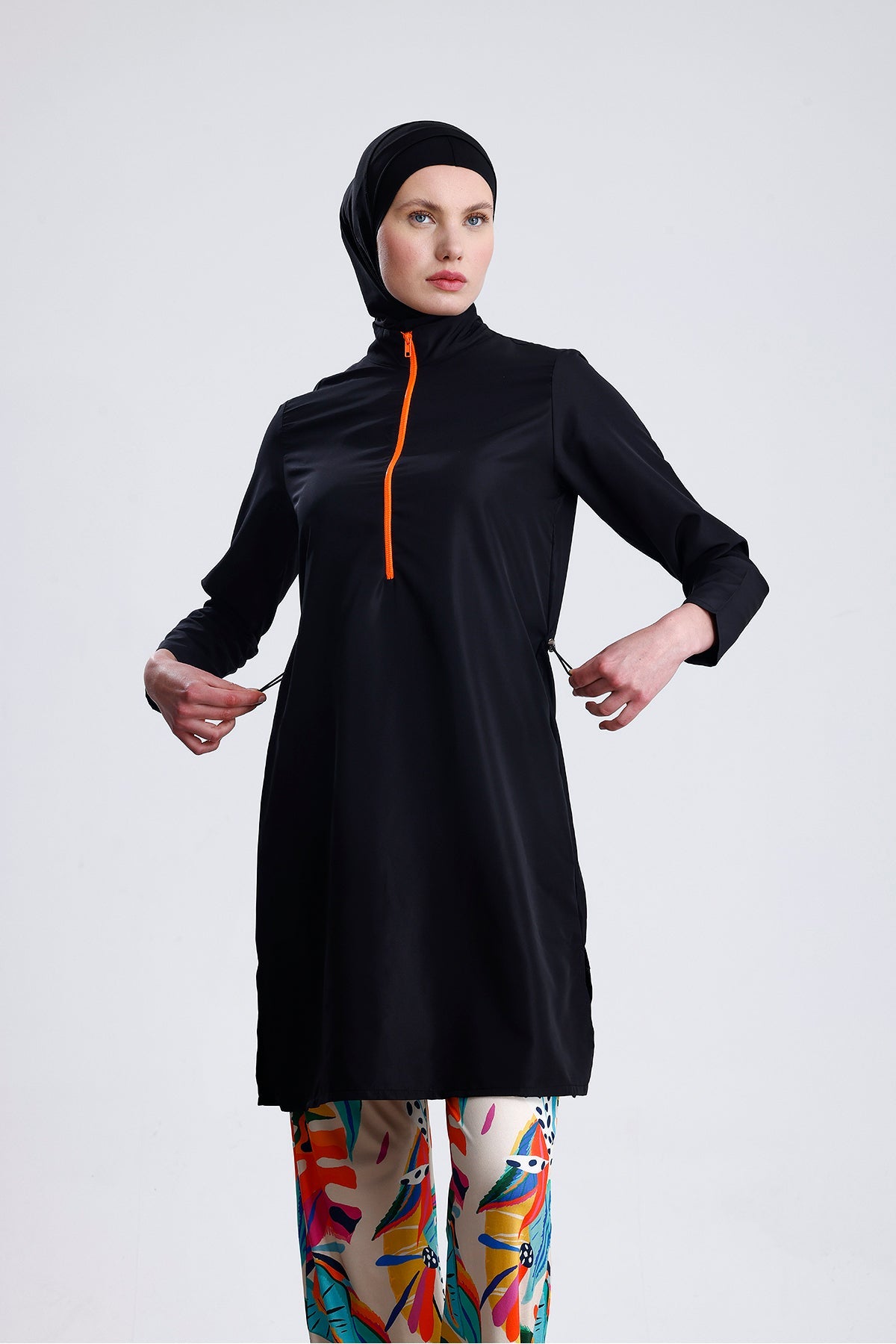 Water Repellent Parachute Full Covered Double Bonnet Hijab Swimsuit Set of 4 - MALLTURK