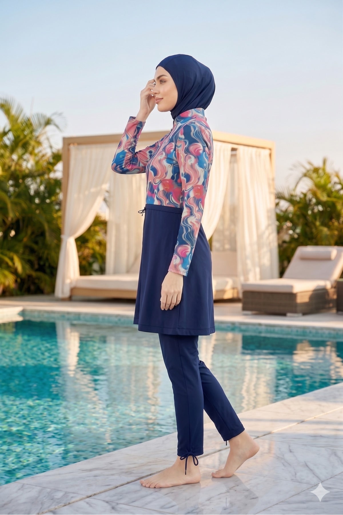 Water Repellent Parachute Hijab Swimsuit - MALLTURK