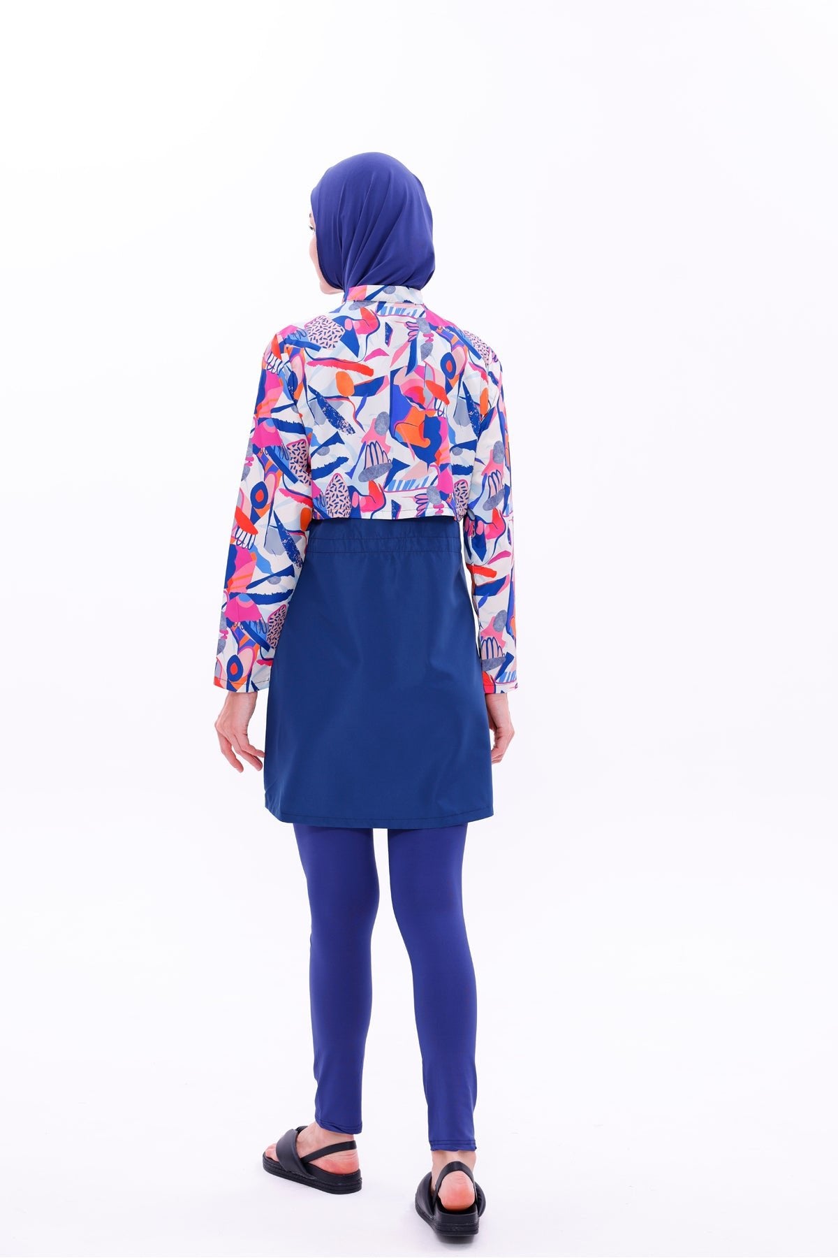 Water Repellent Parachute Hijab Swimsuit with Leggings and Double Boning - MALLTURK