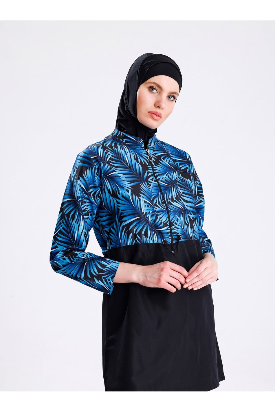 Water Repellent Parachute Hijab Swimsuit with Leggings and Double Boning - MALLTURK