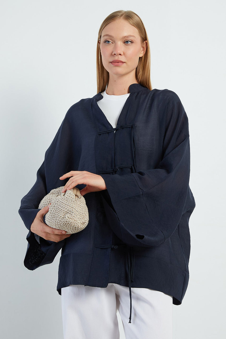 Wide Sleeve Oversize Transparent Kimono - MALLTURK