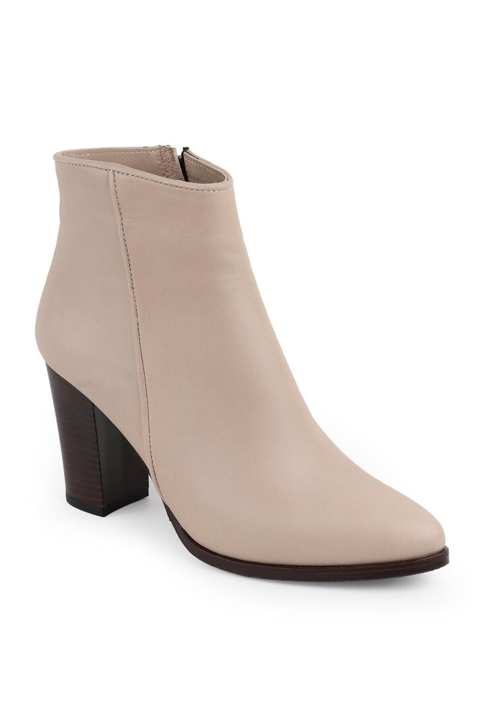 Women's Ankle Length Heeled Boots – Side Zipper, Block Heel, Non-Slip Sole, Casual Stylish L065.235 - MALLTURK