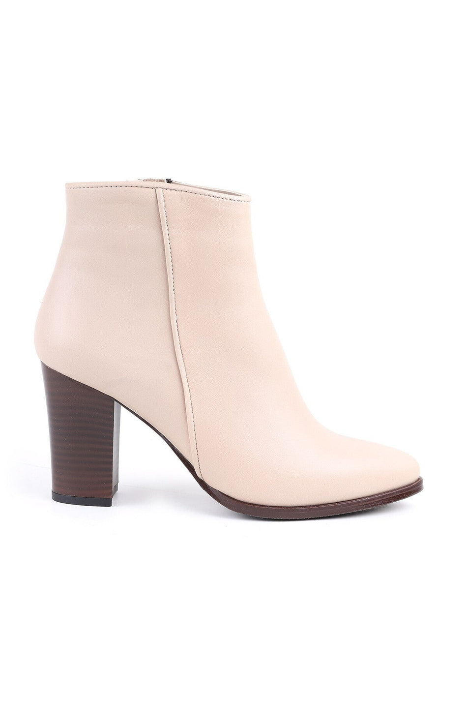 Women's Ankle Length Heeled Boots – Side Zipper, Block Heel, Non-Slip Sole, Casual Stylish L065.235 - MALLTURK