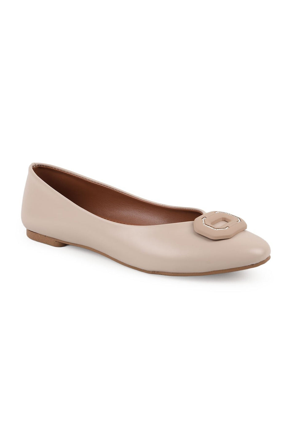 Women's Babet Classic Slip-On Geometric Buckle Mother Shoes Faux Leather L080.45 - MALLTURK