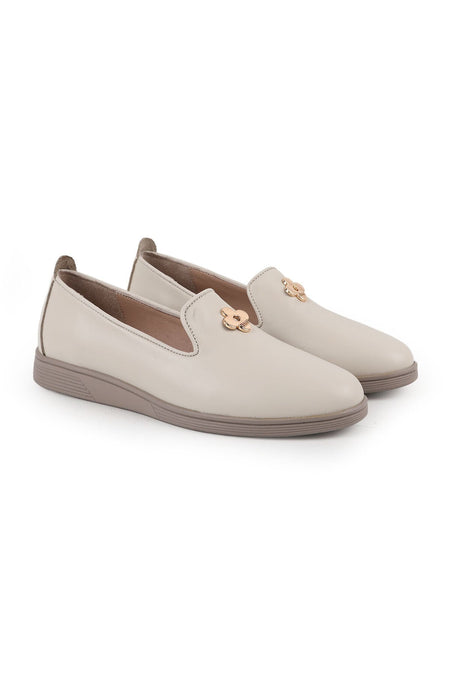 Women's Babet Flower Buckle Smooth Leather Daily Comfortable Shoes L061.538 - MALLTURK