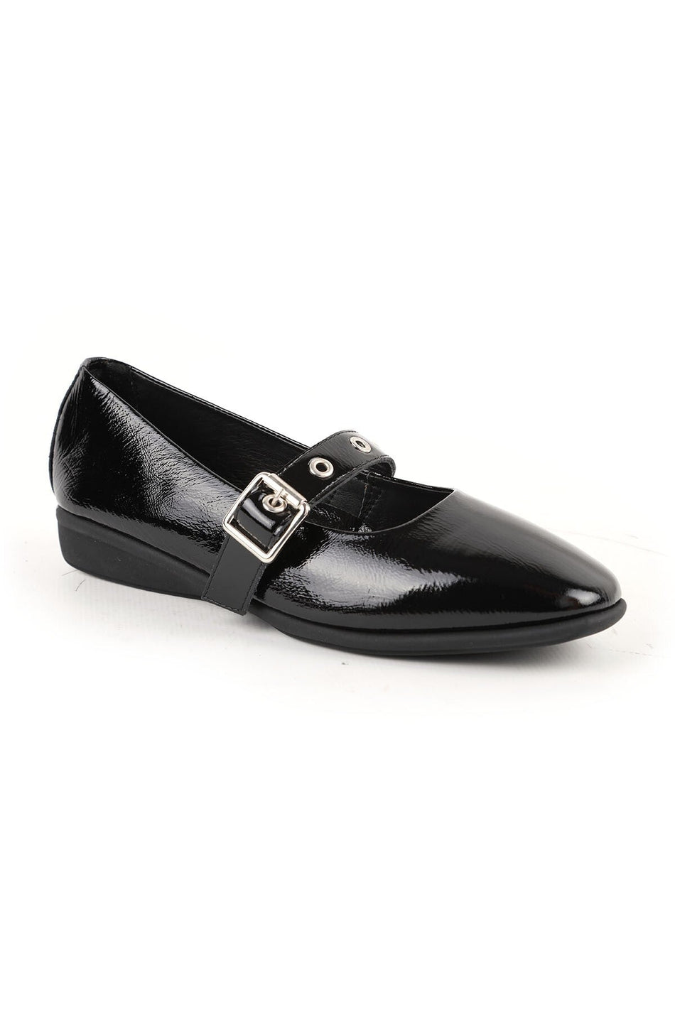Women's Babet Mother Shoes Shiny Patent Leather Buckle Mary Jane L031.26142212 - MALLTURK