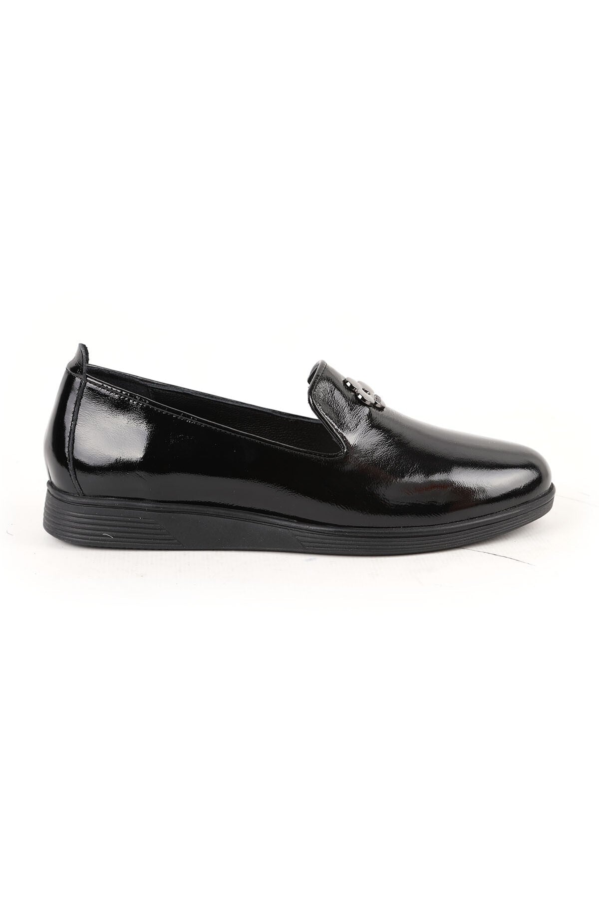 Women's Babet Mother Shoes Shiny Patent Leather Slip-On with Accessories L061.538 - MALLTURK