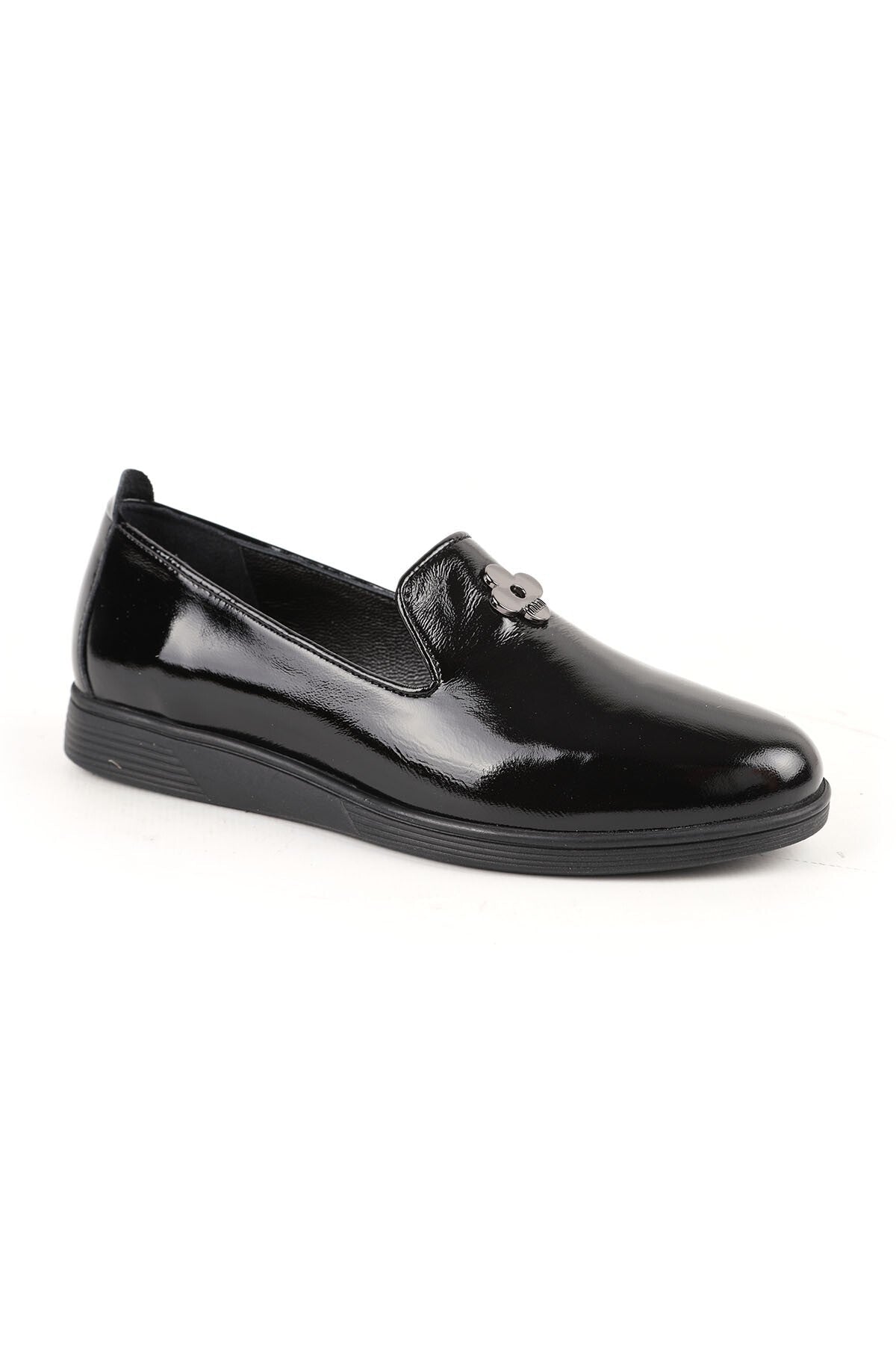 Women's Babet Mother Shoes Shiny Patent Leather Slip-On with Accessories L061.538 - MALLTURK