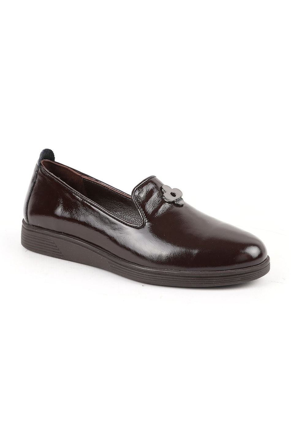 Women's Babet Mother Shoes Shiny Patent Leather Slip-On with Accessories L061.538 - MALLTURK