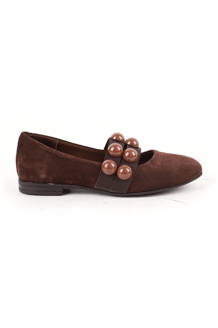 Women's Babet Mother Shoes Suede Mary Jane Beaded Elastic Slip-On L061.512 - MALLTURK