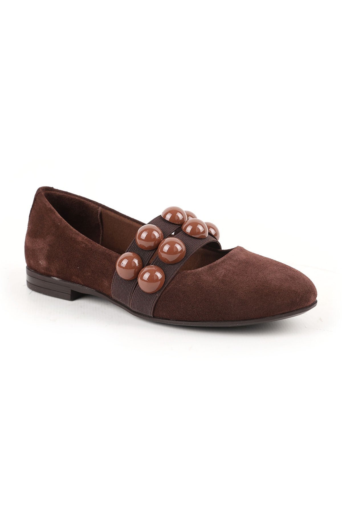 Women's Babet Mother Shoes Suede Mary Jane Beaded Elastic Slip-On L061.512 - MALLTURK