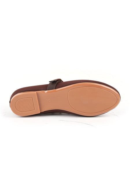 Women's Babet Nubuck Look Gold Studded Mary Jane Stylish Comfortable Tpu Sole L085.K1165 - MALLTURK