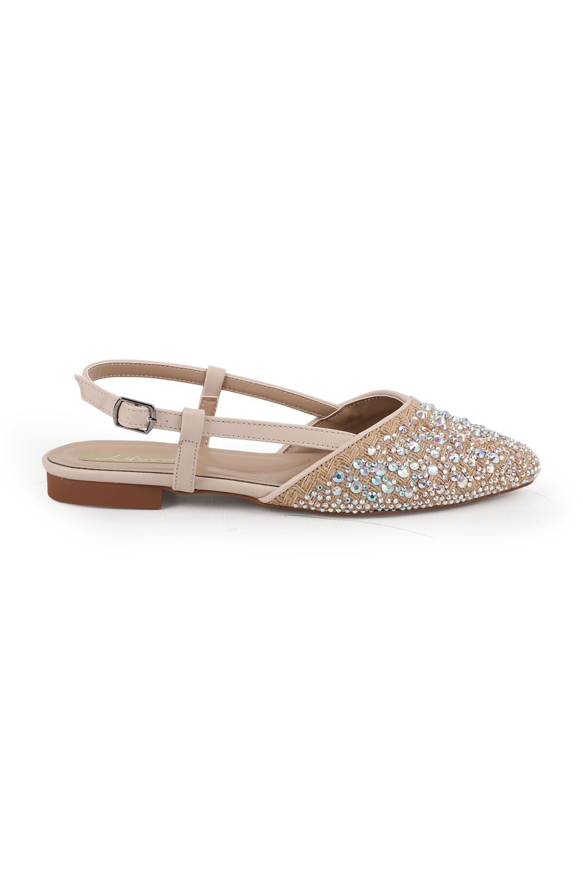 Women's Babet Stone Evening Dress Sling-Back Pointed Toe Linen L085.K618 - MALLTURK