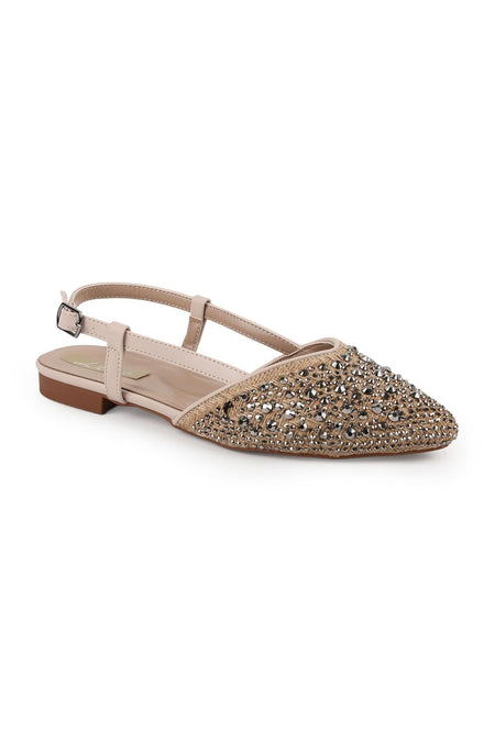 Women's Babet Stone Evening Dress Sling-Back Pointed Toe Linen L085.K618 - MALLTURK
