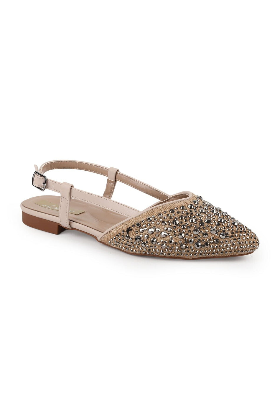 Women's Babet Stone Evening Dress Sling-Back Pointed Toe Linen L085.K618 - MALLTURK