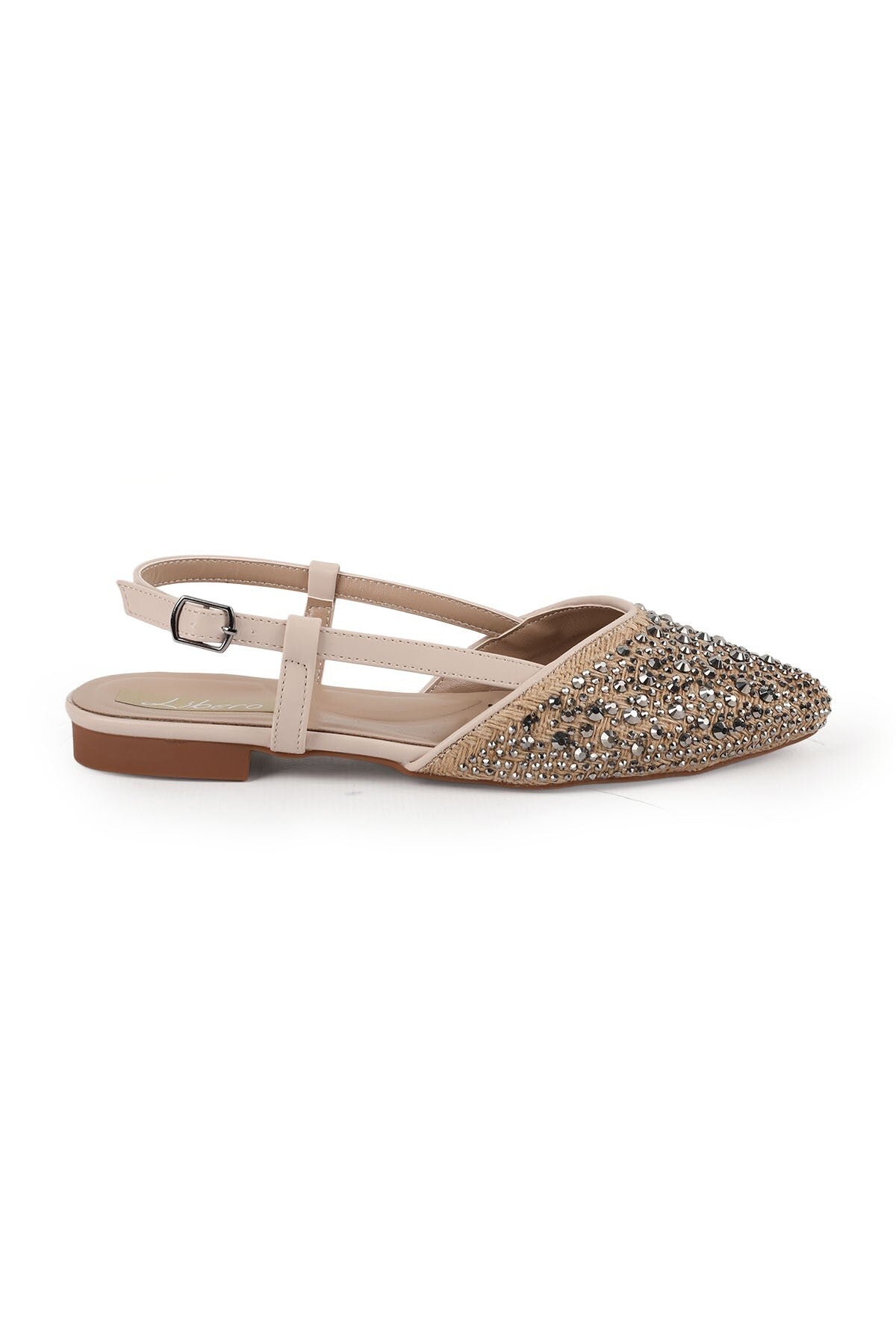 Women's Babet Stone Evening Dress Sling-Back Pointed Toe Linen L085.K618 - MALLTURK