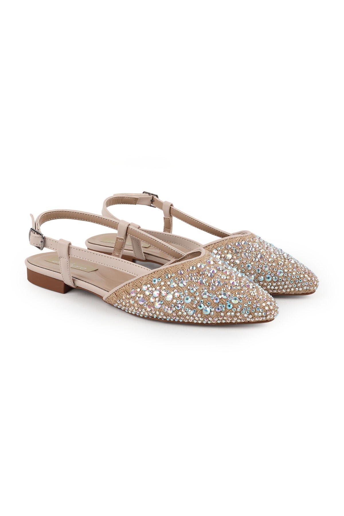 Women's Babet Stone Evening Dress Sling-Back Pointed Toe Linen L085.K618 - MALLTURK